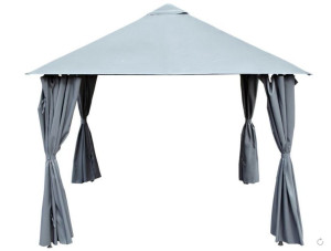 Grey Steel Garden Gazebo Canopy Shelter