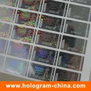 Holographic Transparent Laser Serial Number Hologram Stickers